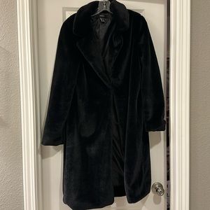 Forever 21 Faux Fur Long Black Coat
